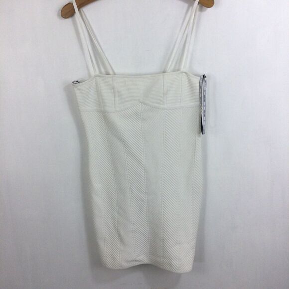 Herve Lege Contour Strappy Bodycon Mini Dress Alabastor RTR Size XL - Picture 1 of 9